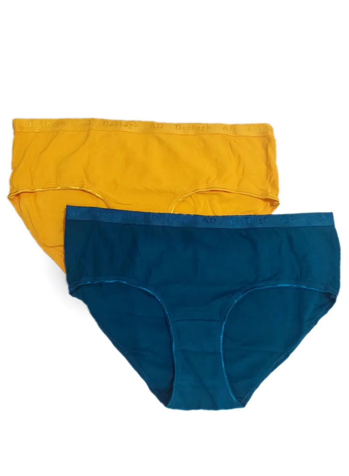 Set of two multicolored women cotton smooth underwear paded panties