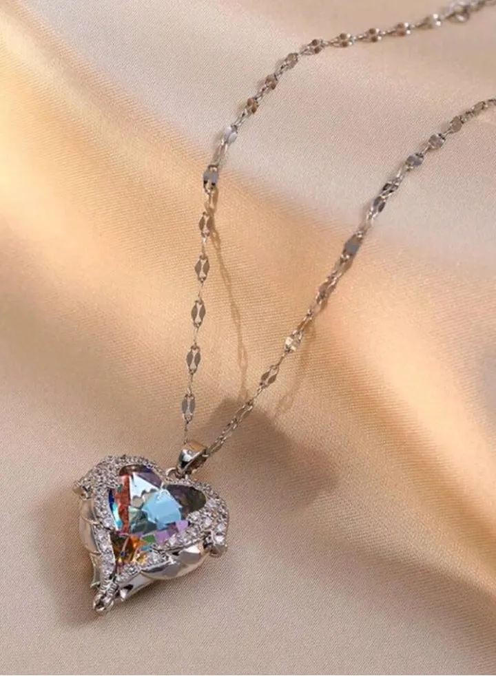 Trendy Stainless Steel Silver Plated Necklace For Women