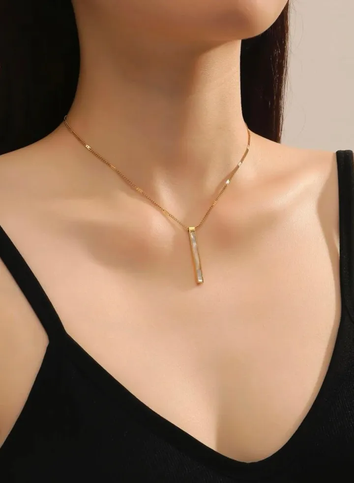 Elegant Stainless Steel Gold Plated Necklace For Women