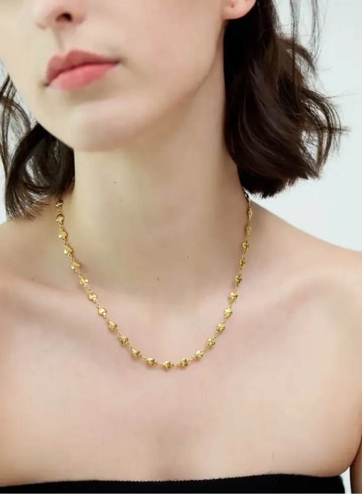 Elegant Stainless Steel Gold Plated Choker Necklace For Women