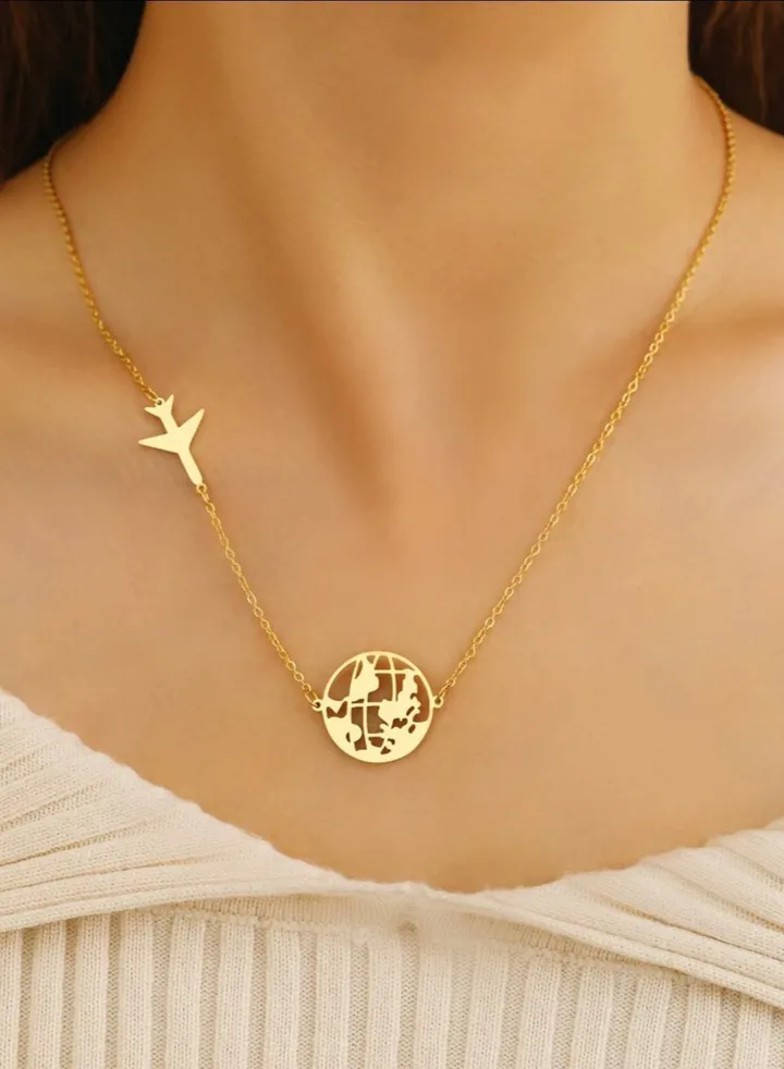 Elegant Stainless Steel Gold Plated Necklace For Women
