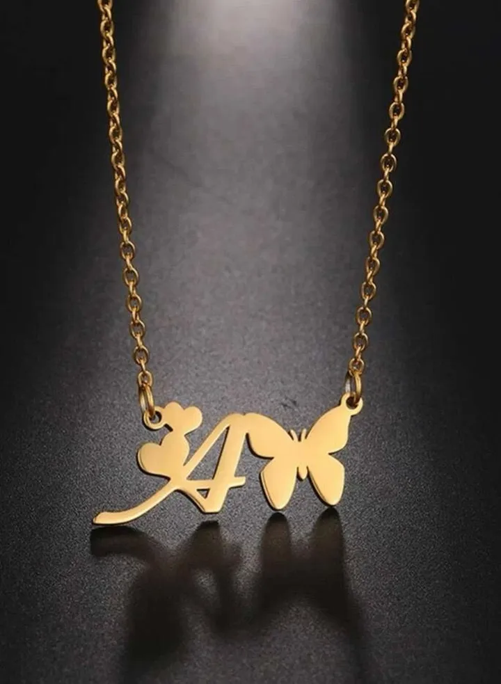 18k Gold Plated Stainless Steel Necklace Letter A