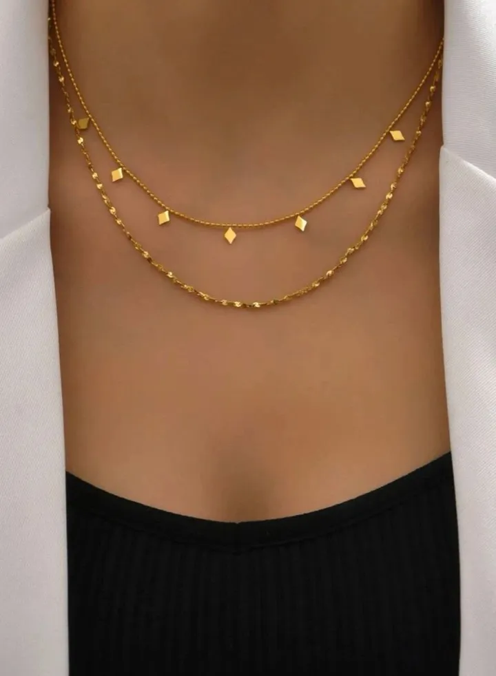 Elegant Stainless Steel Gold Plated Necklace For Women