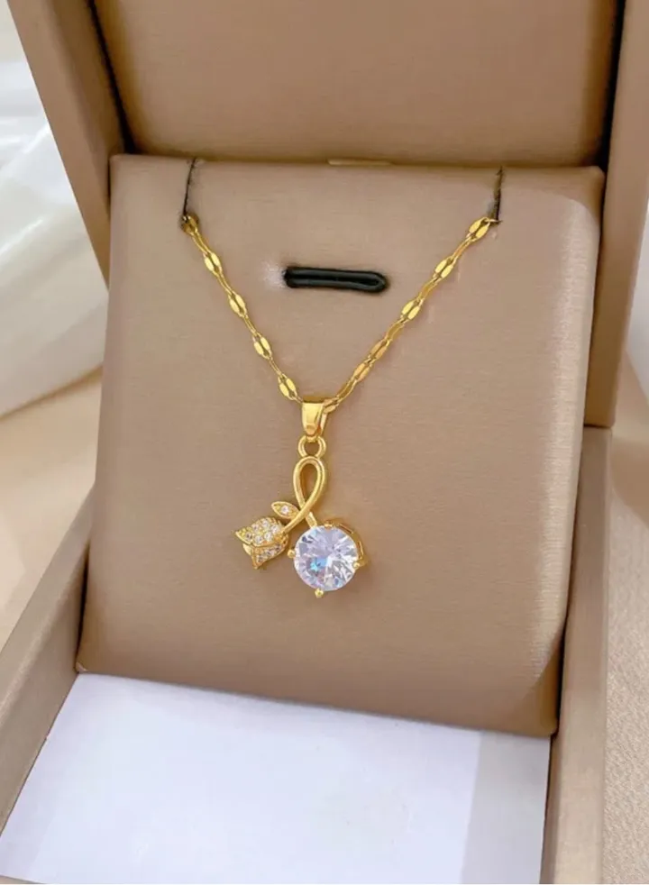 Trendy Stainless Steel Gold Plated Necklace For Women