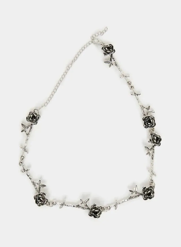 Floral Accent Chain Necklace