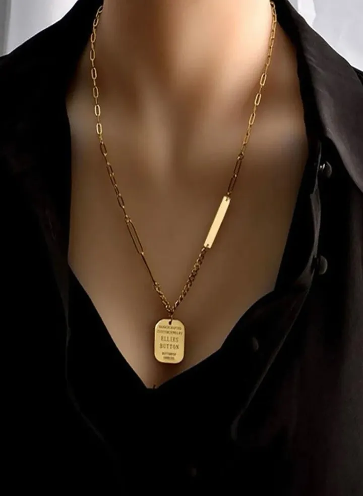 Women's Elegant Stainless Steel Gold Plated Necklace