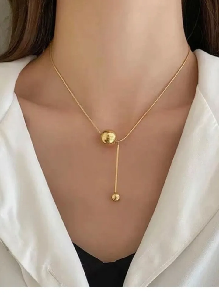 Elegant Stainless Steel Gold Plated Necklace For Women