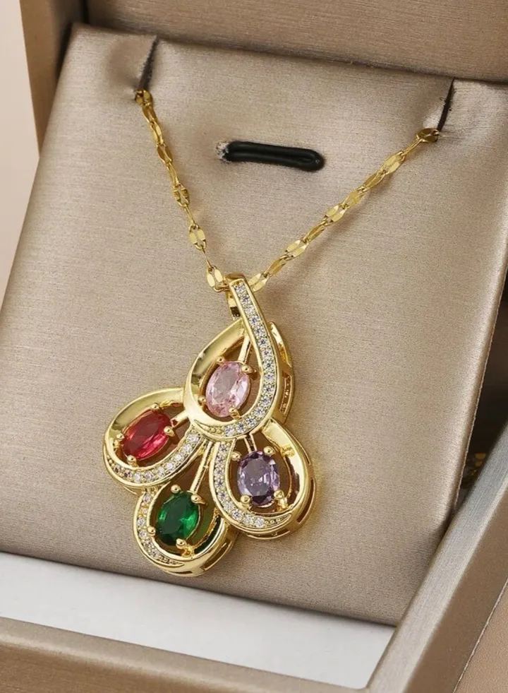 Elegant 18k Gold Plated Stainless Steel Necklace For Women