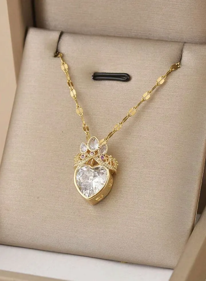 Elegant Stainless Steel Gold Plated Necklace For Women