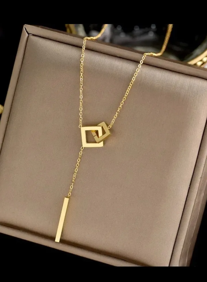 Elegant Stainless Steel Gold Plated Necklace For Women