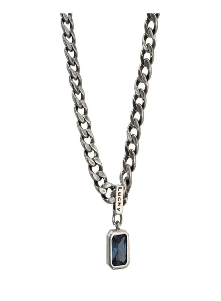 Light luxury niche design blue stone necklace