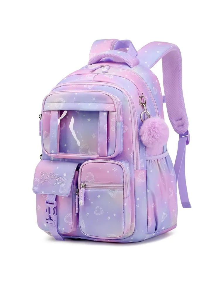 SYOSI Backpack for Kids, School Bag for Girls Lightweight & Multi Compartment School Bag for Teenagers Water Resistant & Large Capacity School Bag (Purple)