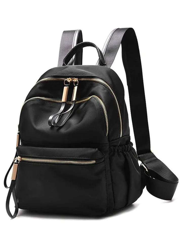 Waterproof Oxford Small Backpack Purse for Women School Bag for Girls, Mini Backpack for Adult Kids School Travel, Ladies Fashion Designer Rucksack Convertible Travel Shoulder Bag (Black)