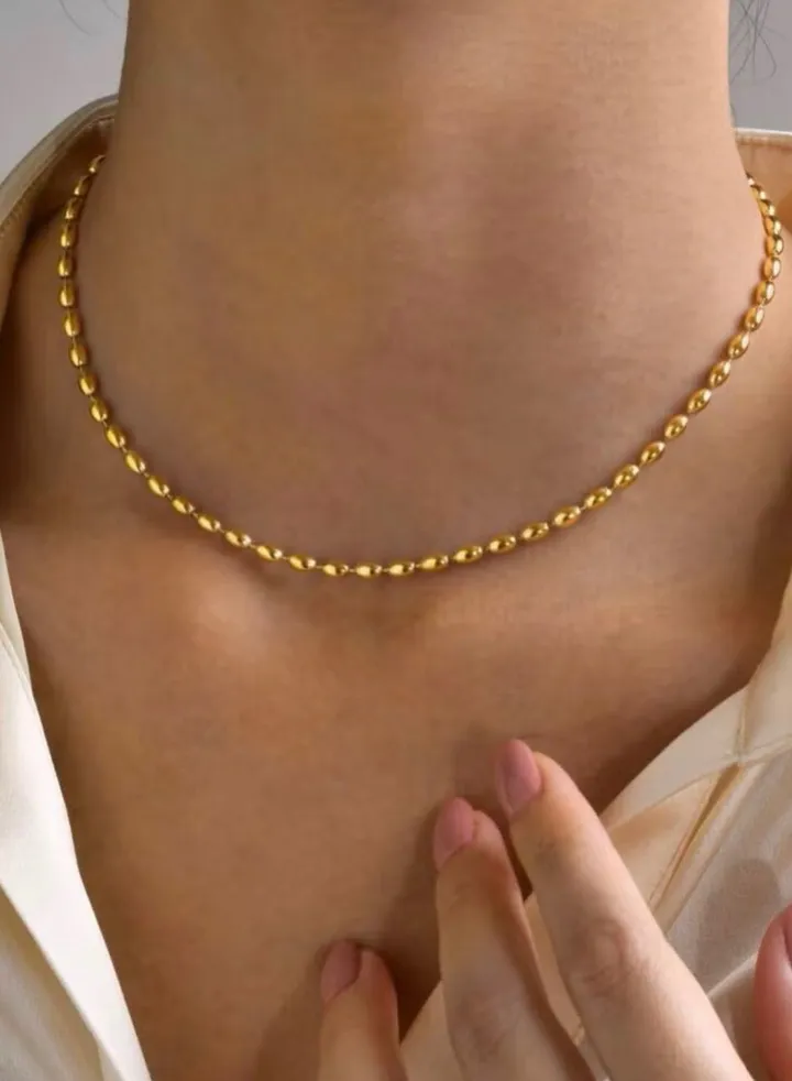 Elegant Stainless Steel Gold Plated Necklace For Women