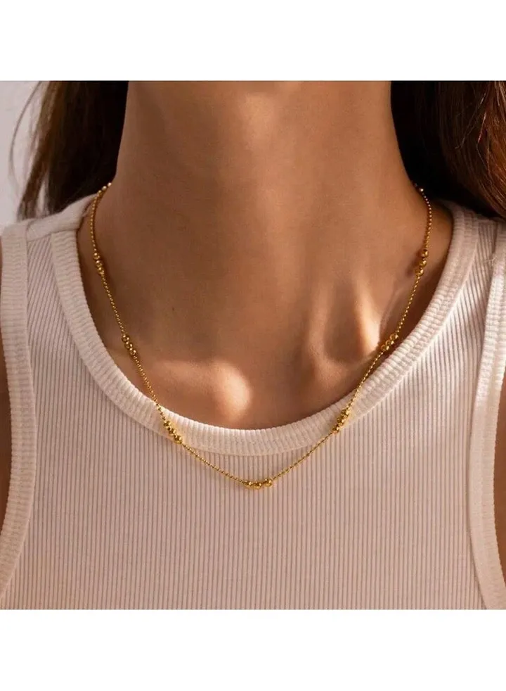Elegant Stainless Steel Gold Plated Necklace