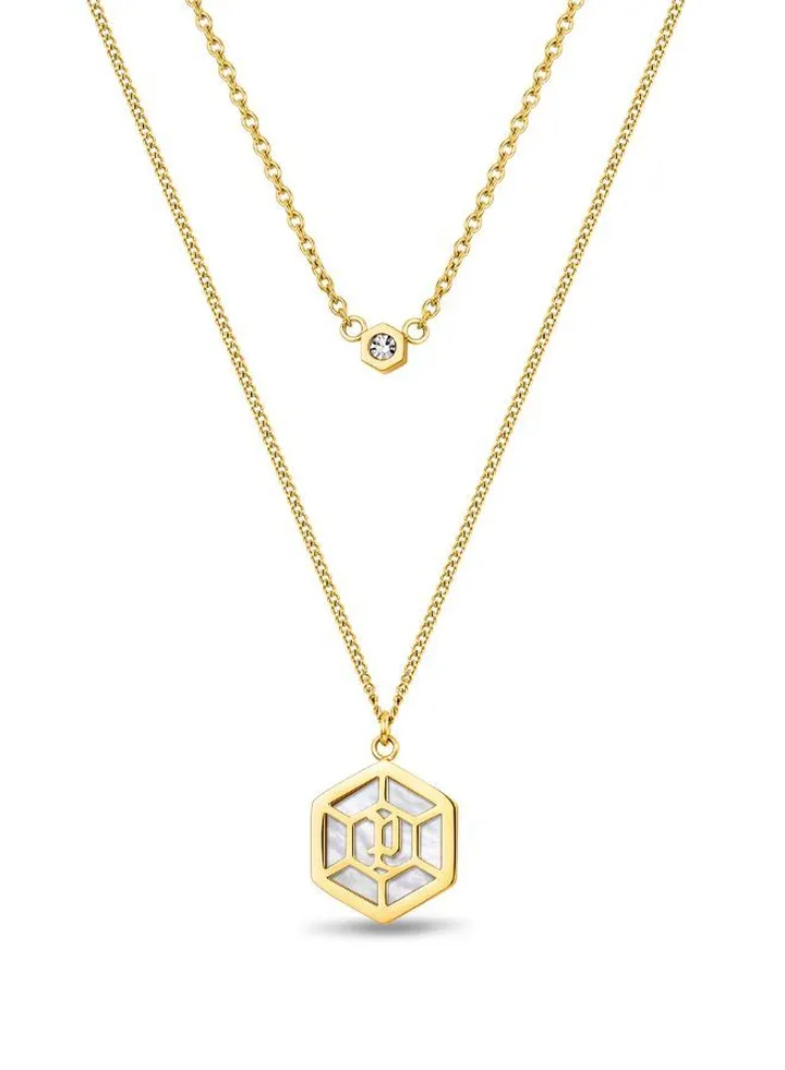 Exagon Necklace For Women Yellow Gold Plated