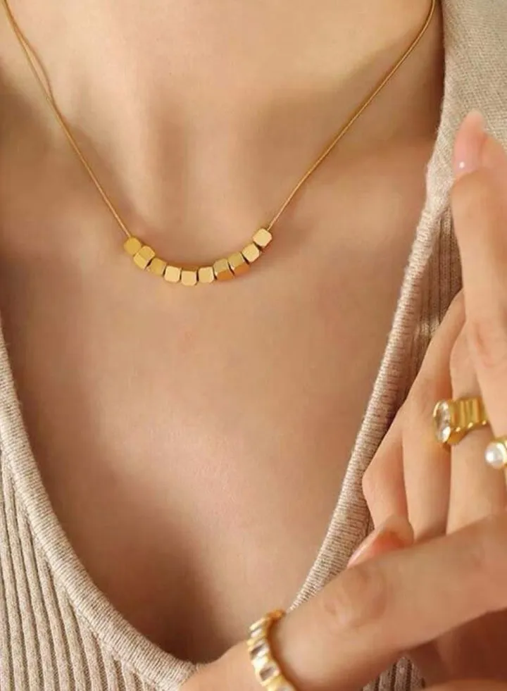 Stylish Stainless Steel 18k Gold Plated Necklace For Women