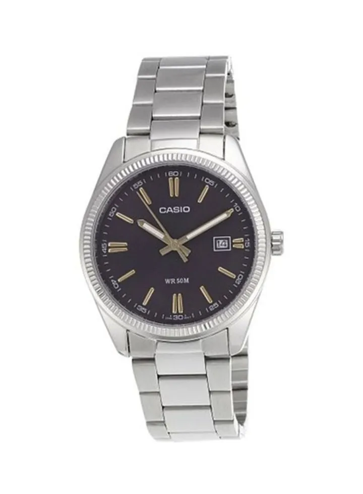 Men's Stainless Steel Analog Quartz Watch MTP-1302D-1A1VDF - 30 mm - Silver