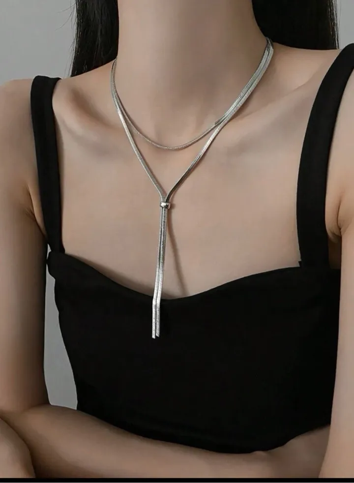 Women's Elegant Silver Stainless Steel Necklace