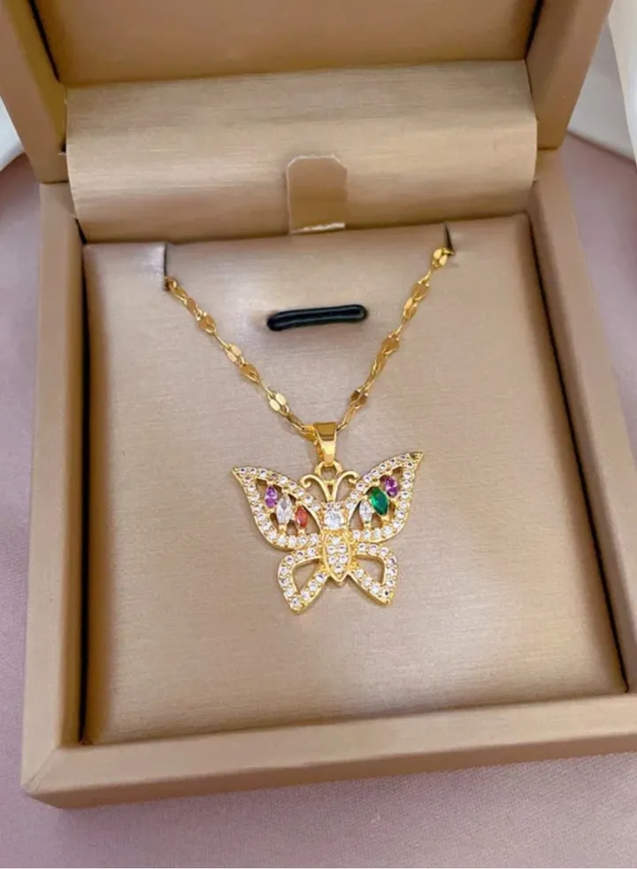 Trendy Stainless Steel Gold Plated Necklace For Women