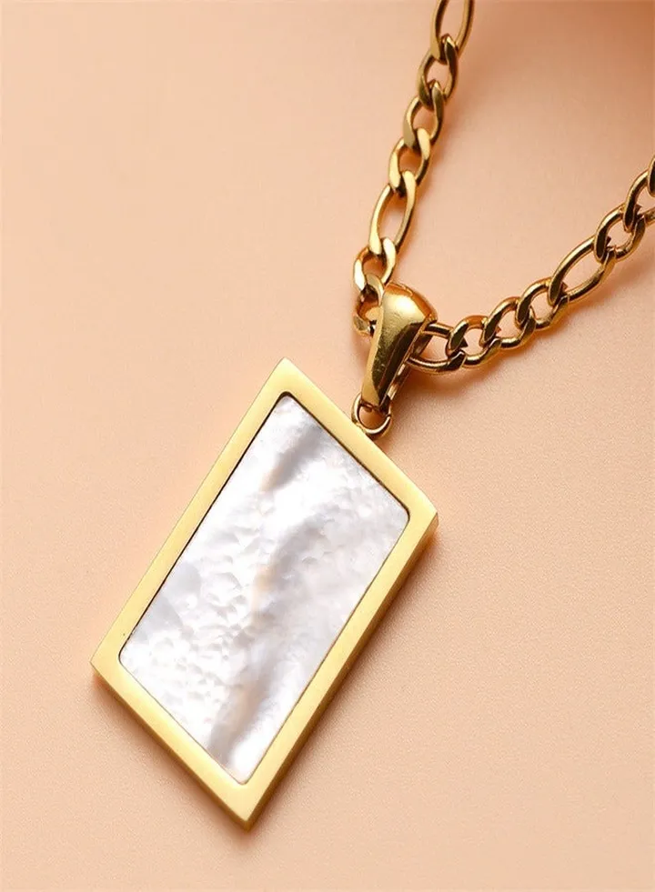 Titanium gold inlaid shell pendant necklace Exquisite gifts for parties weddings meeting accessories