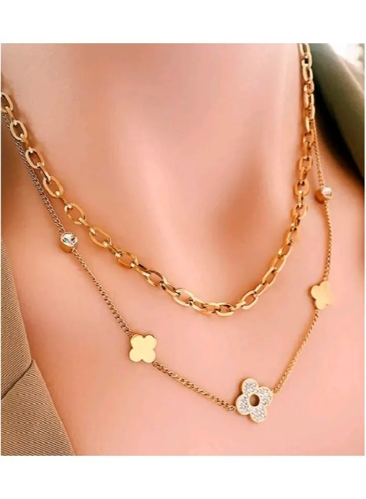 Trendy Stainless Steel Gold Plated Necklace For Women