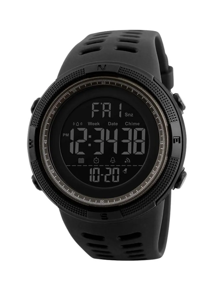 Men's Water Resistant Digital Watch 1251 - 49 mm - Black