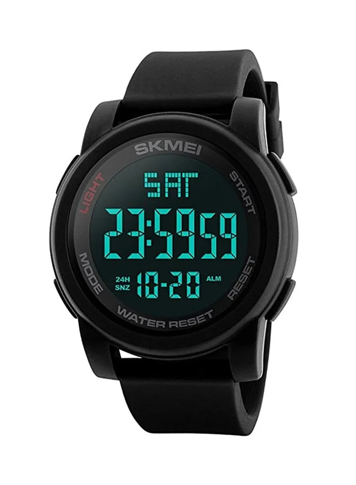Men's Water Resistant Silicone Digital Watch NN0011SK1257-Black