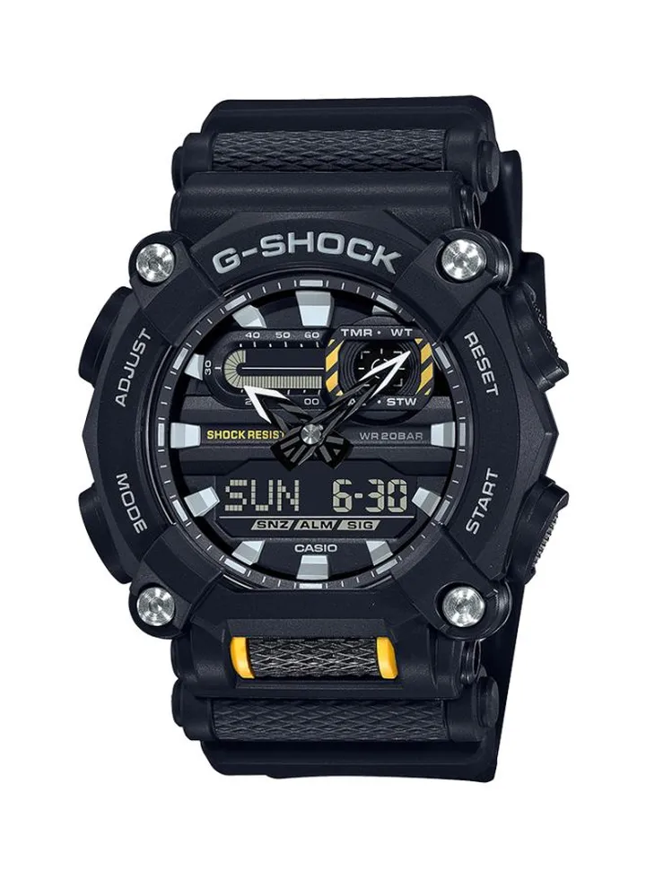 Men's Round Shape Resin Band Analog & Digital Wrist Watch 52 mm - Black - GA-900-1ADR