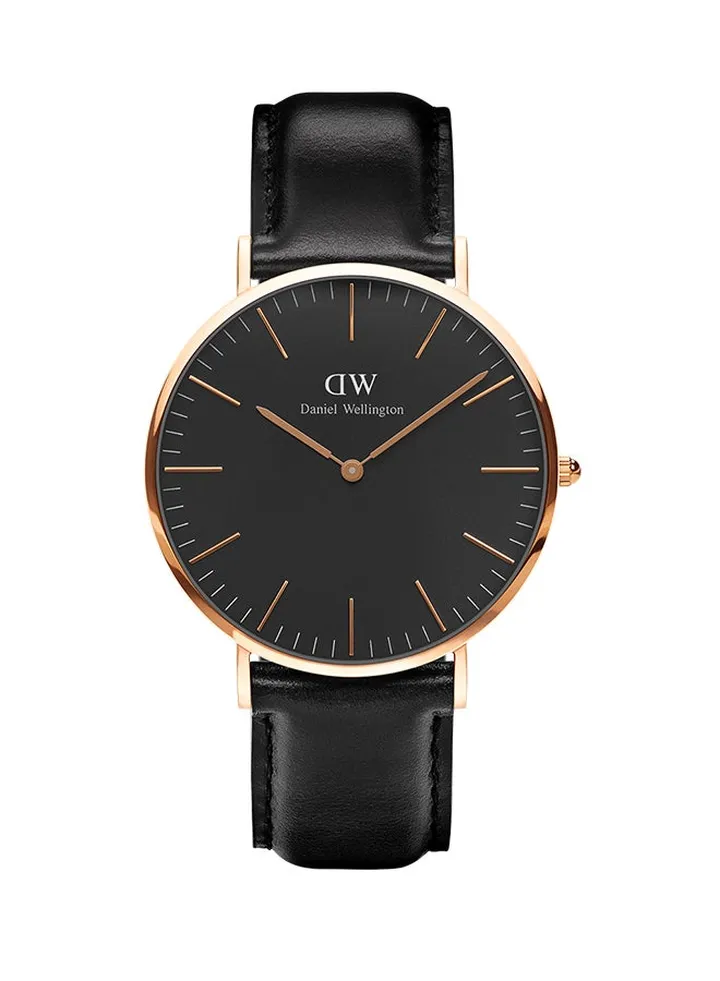Men's Classic Black Sheffield Water Resistant Analog Watch DW00100127