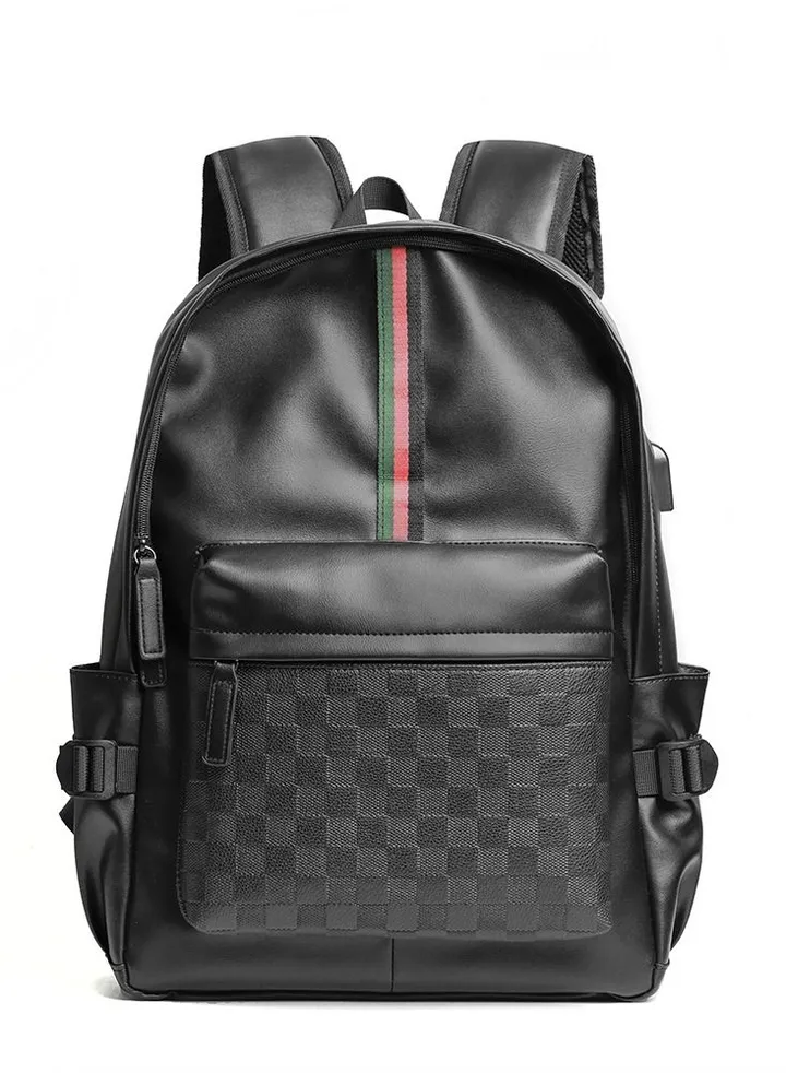 Leather Laptop Backpack for Men Women, School College Bookbag Casual Travel Daypack