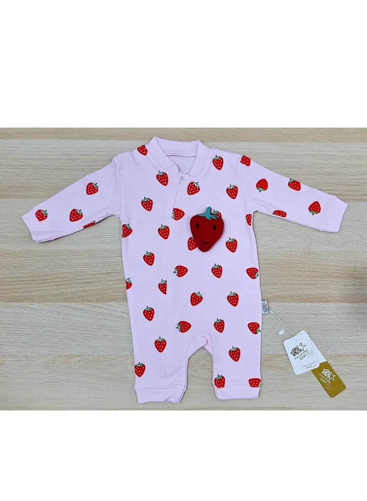 Summer Newborn Strawberry Jumpsuit (box) (pink)