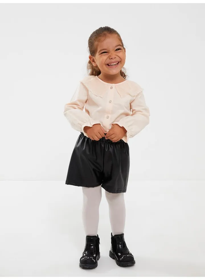 Crew Neck Long Sleeve Baby Girl Shirt and Shorts 2-Pack Set