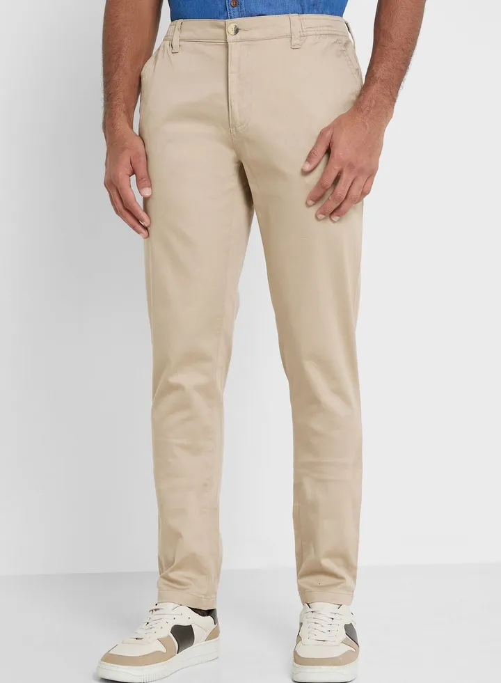 Thomas Scott Men Mid-Rise Classic Slim Fit Chinos Trousers
