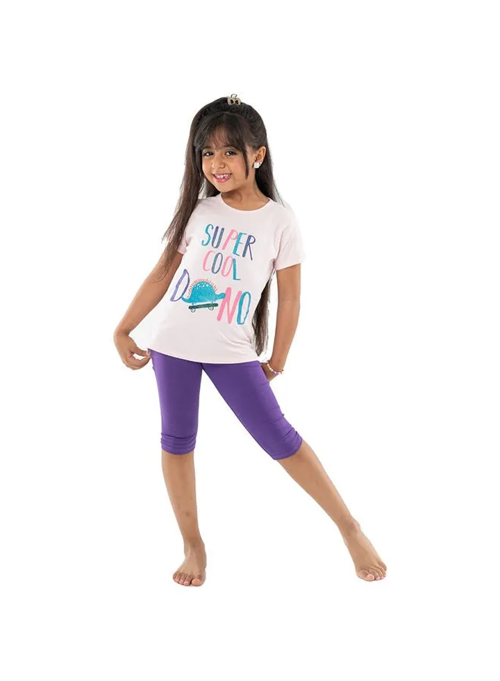 Kids Girls T-shirt & Legging Set Cool Print