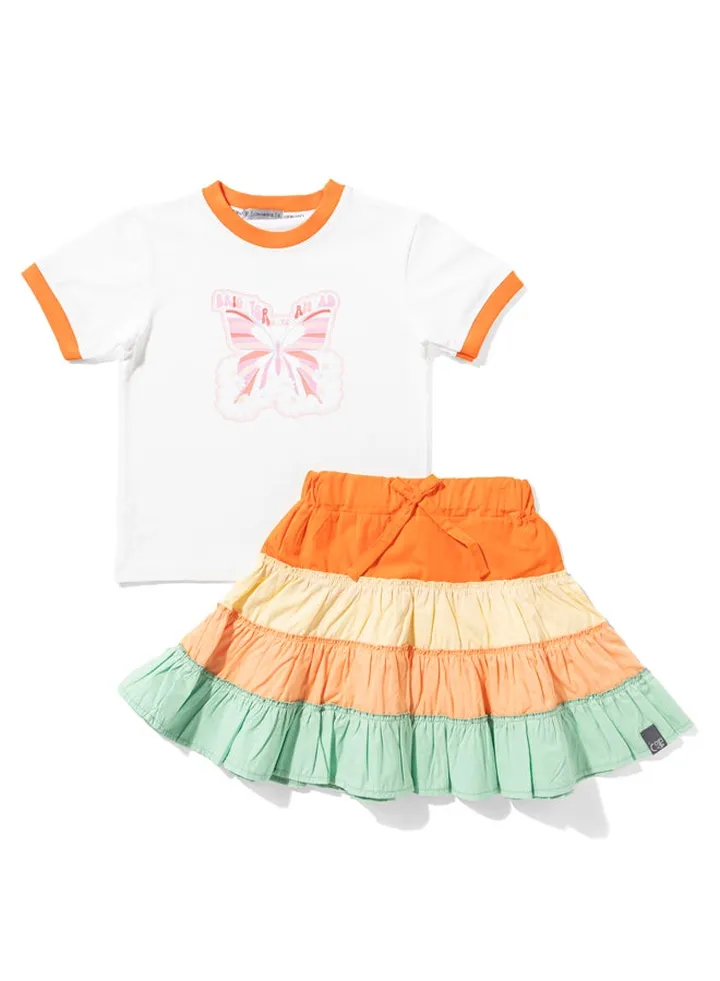 Girls Set Tshirt With Skirt