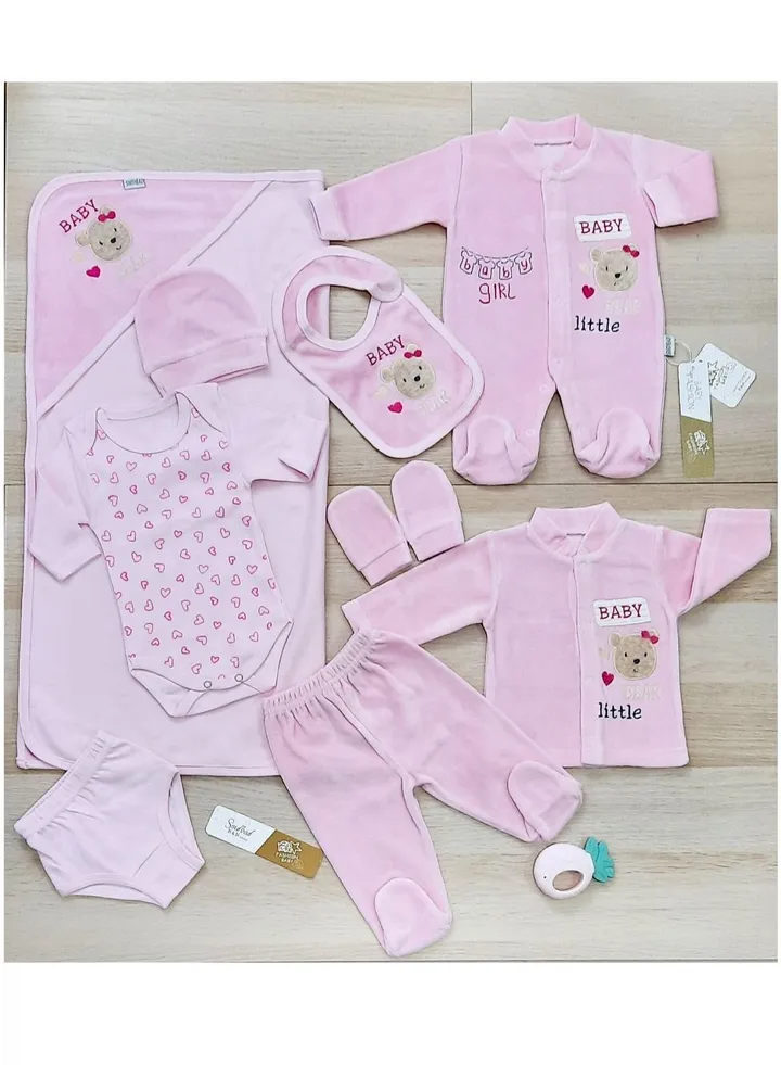 Newborn's Ten Winter Bear Face Hospital Set (Pink)