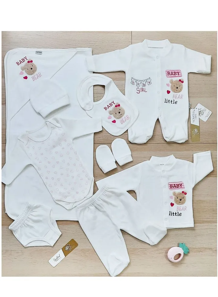 Newborn's Ten Winter Bear Face Hospital Set (White Girl)