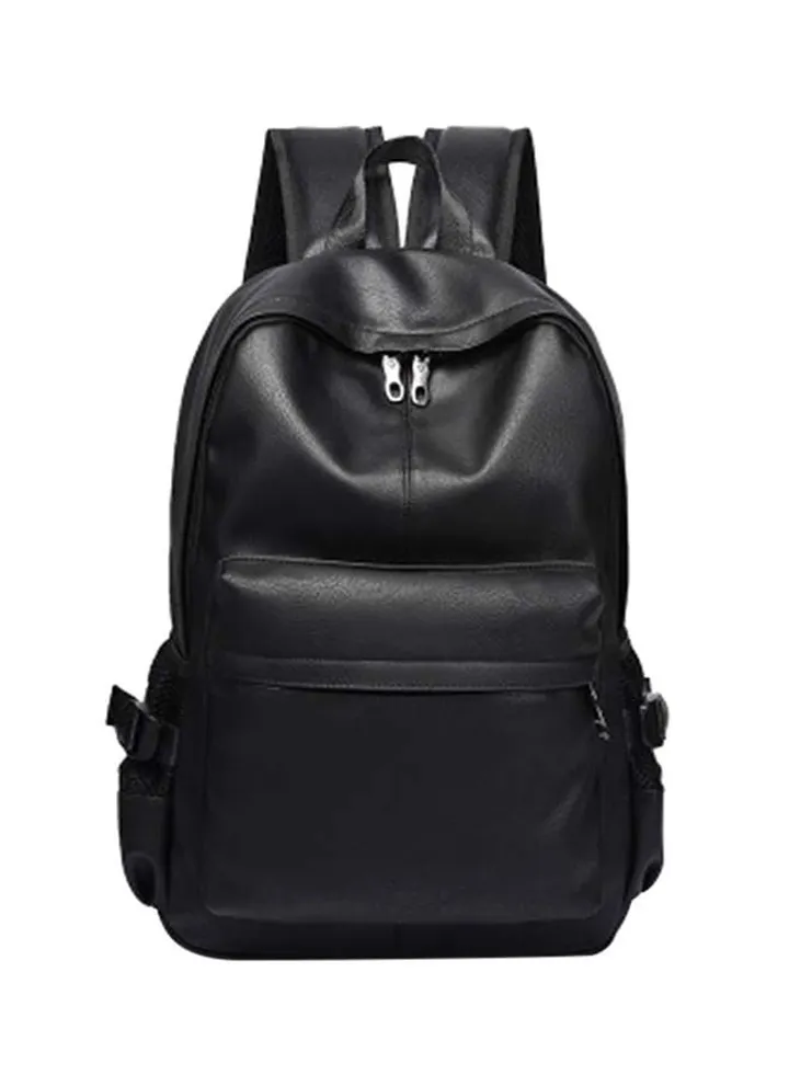 Trendy Leather Backpack Black