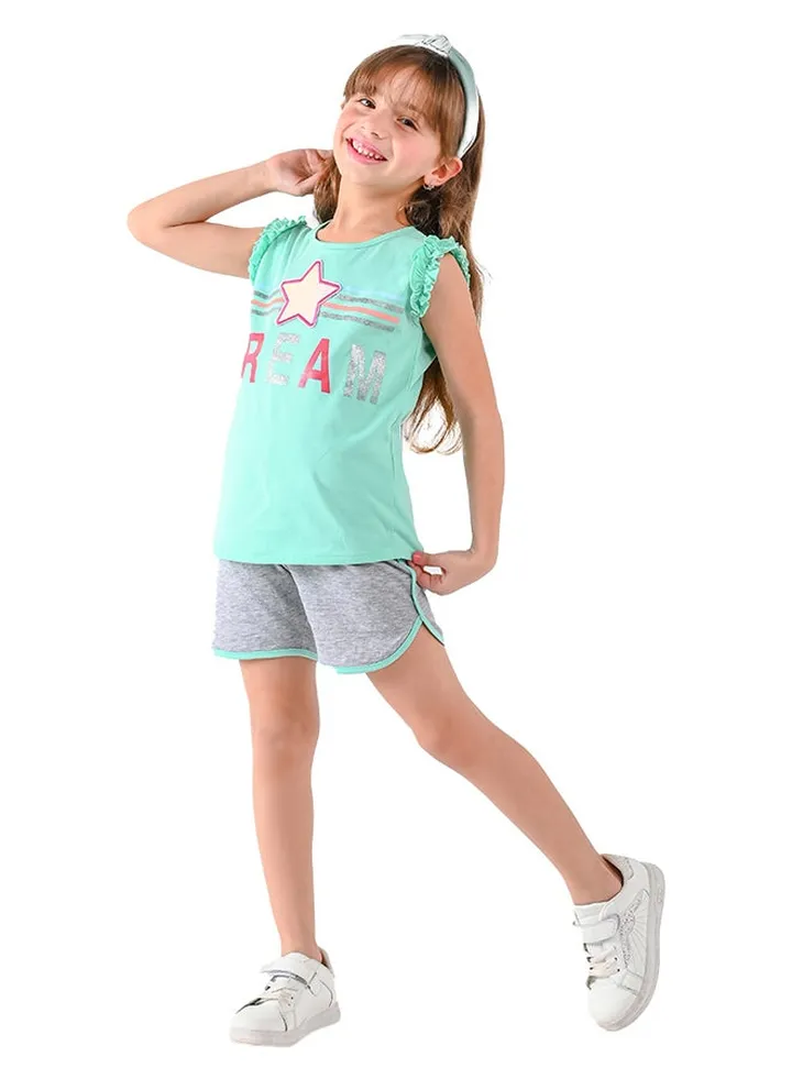 Kids Girls Set Two Pieces Top & Shorts