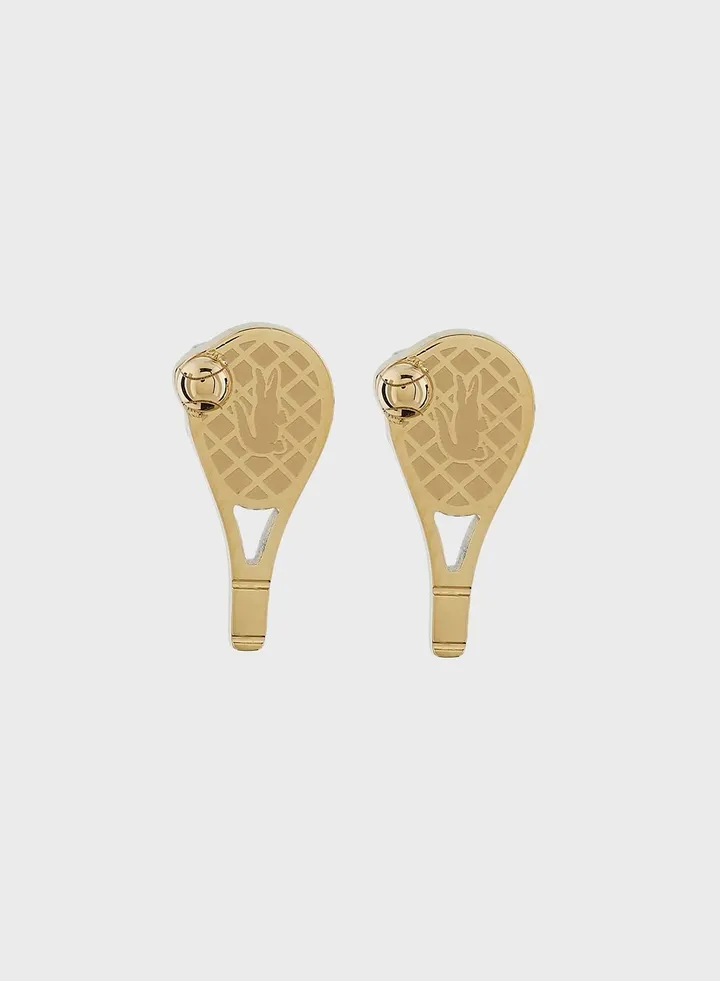 Ionic Plated Thin Gold 1 Steel Drop Earrings