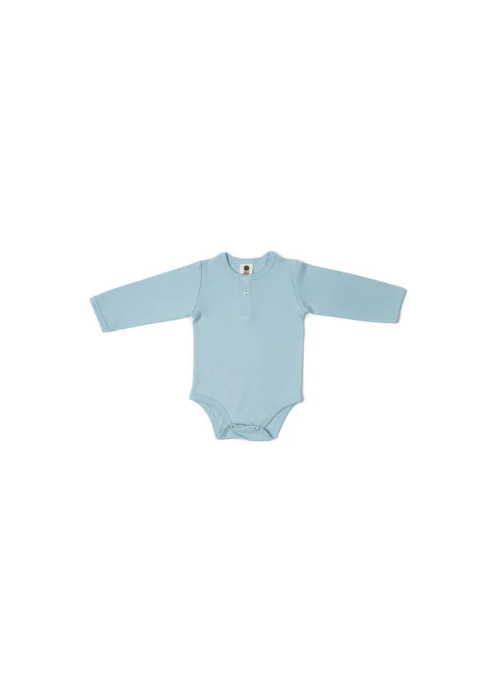 Longsleeved baby bodysuit - Dusky Blue