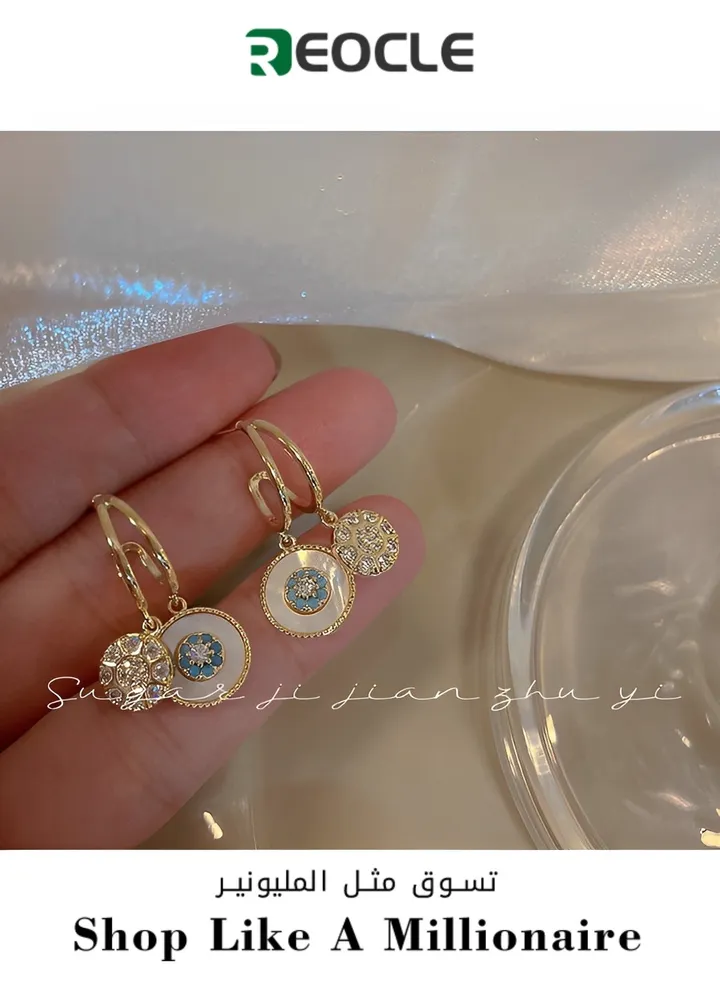 Disc Tassel Pendant Earrings Boho Classic Gold Round Pendant Round Pendant Earrings Summer Beach Ocean Sun Jewelry Women Girls