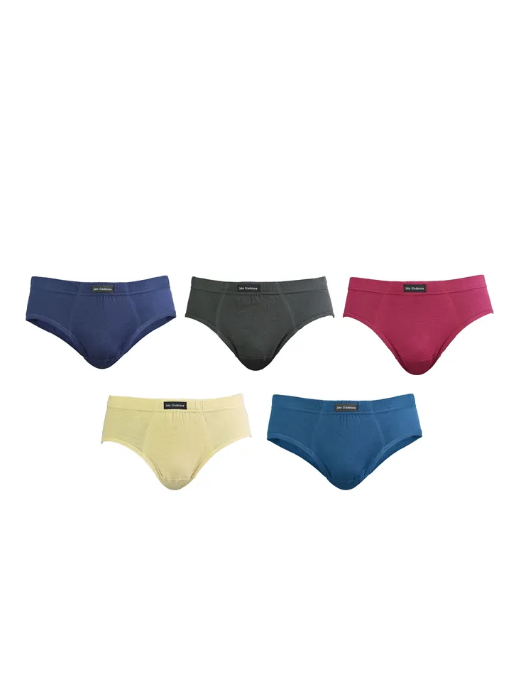 John Gladstone Men's Cotton Inner Elastic Brief Pack of 5