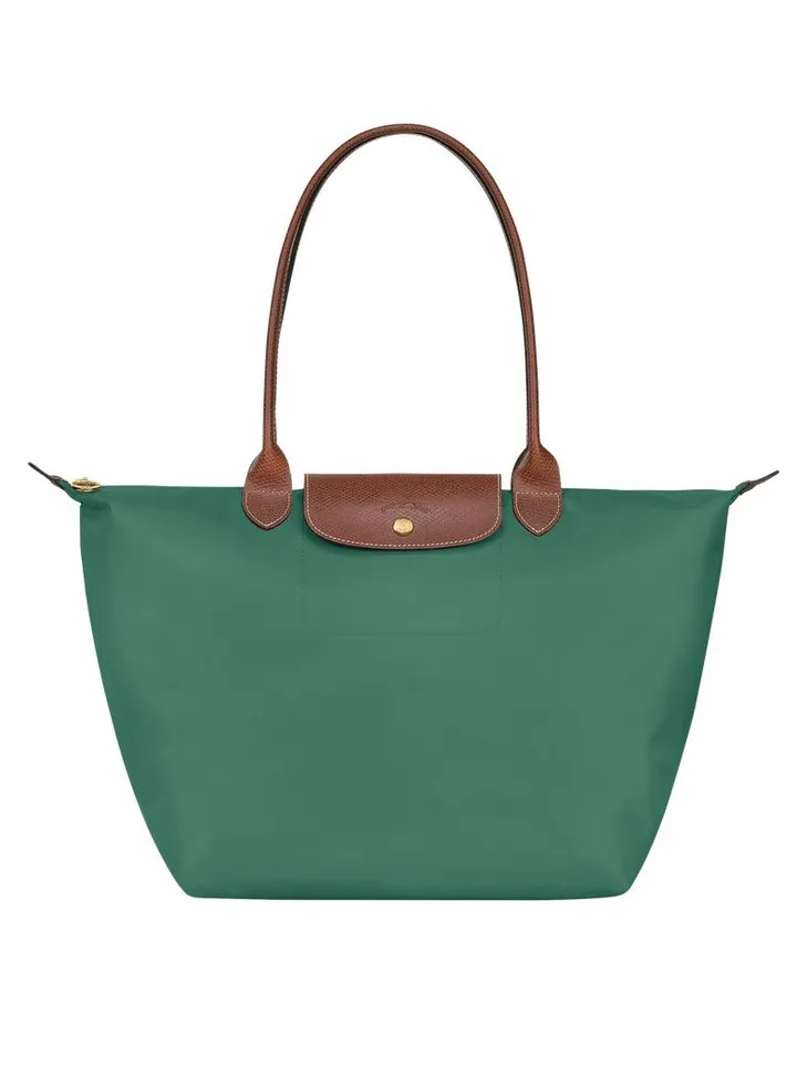 Longchamp women's large handbag, handbag, shoulder bag, sage green classic style