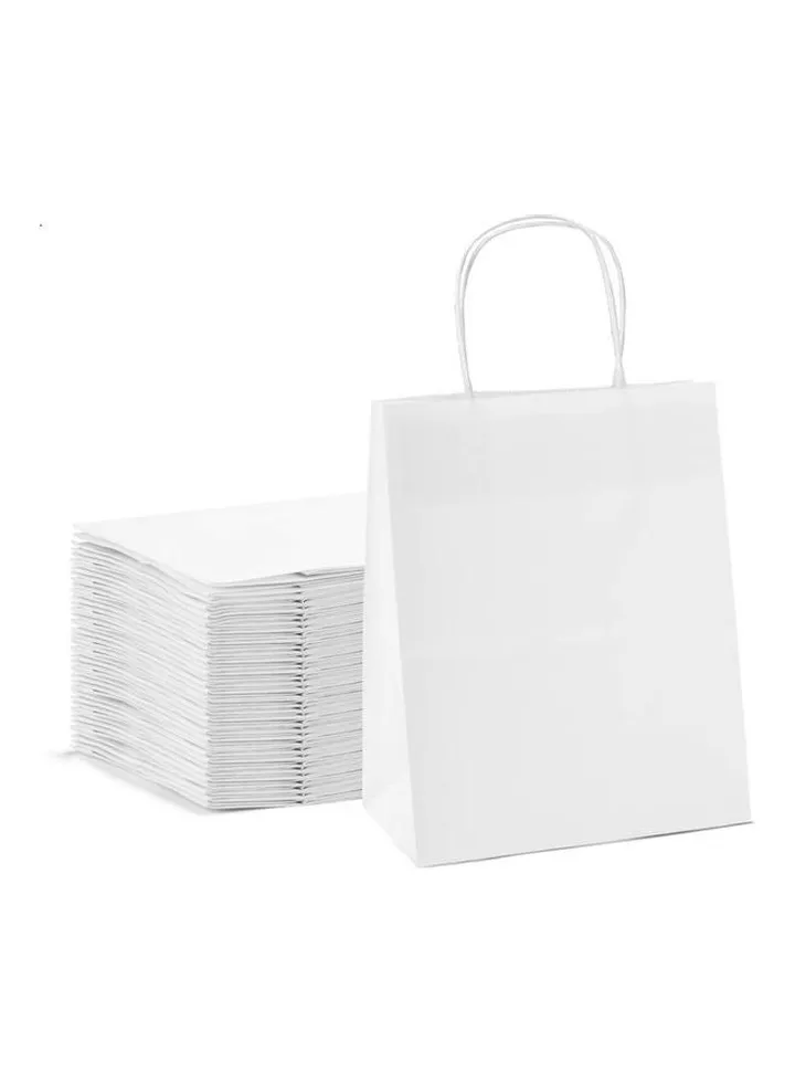 20 Piece Twisted Handle Bag Medium 32x28x16cm White