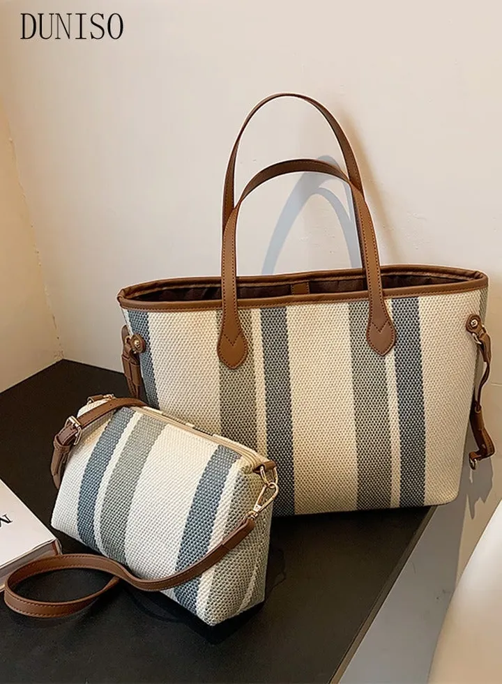 Women's Fashion Shoulder Tote Bag Faux Leather Crossbody Bag Set For Women Large Capacity Bucket Bag Fashionable Travel Messenger Shoulder Bag For Ladies
