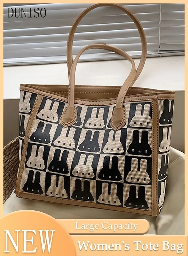 Women's Shoulder Tote Bag Faux Leather Handbag For Women Large Capacity Bucket Bag Fashionable Travel Messenger Shoulder Bag For Ladies Girls College Students