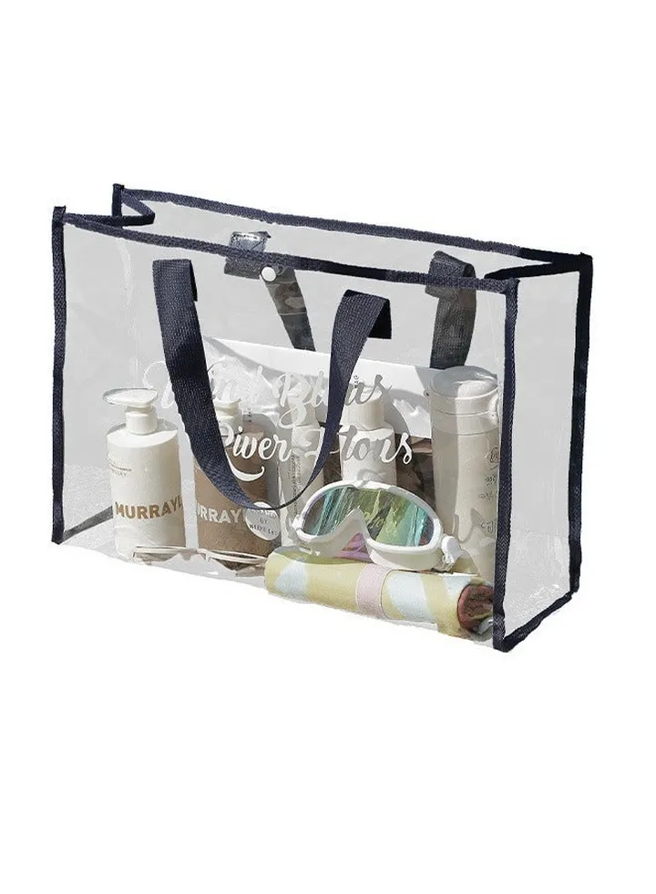 Transparent Beach Bag Large Capacity Portable One Shoulder Jelly Bag Waterproof Travel Storage Swimming Bag