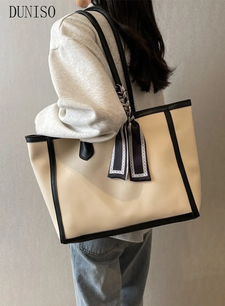 Women's Shoulder Tote Bag Faux Leather Handbag for Women Large Capacity Messenger Fashionable Travel Shoulder Bag for Ladies Girls College Students